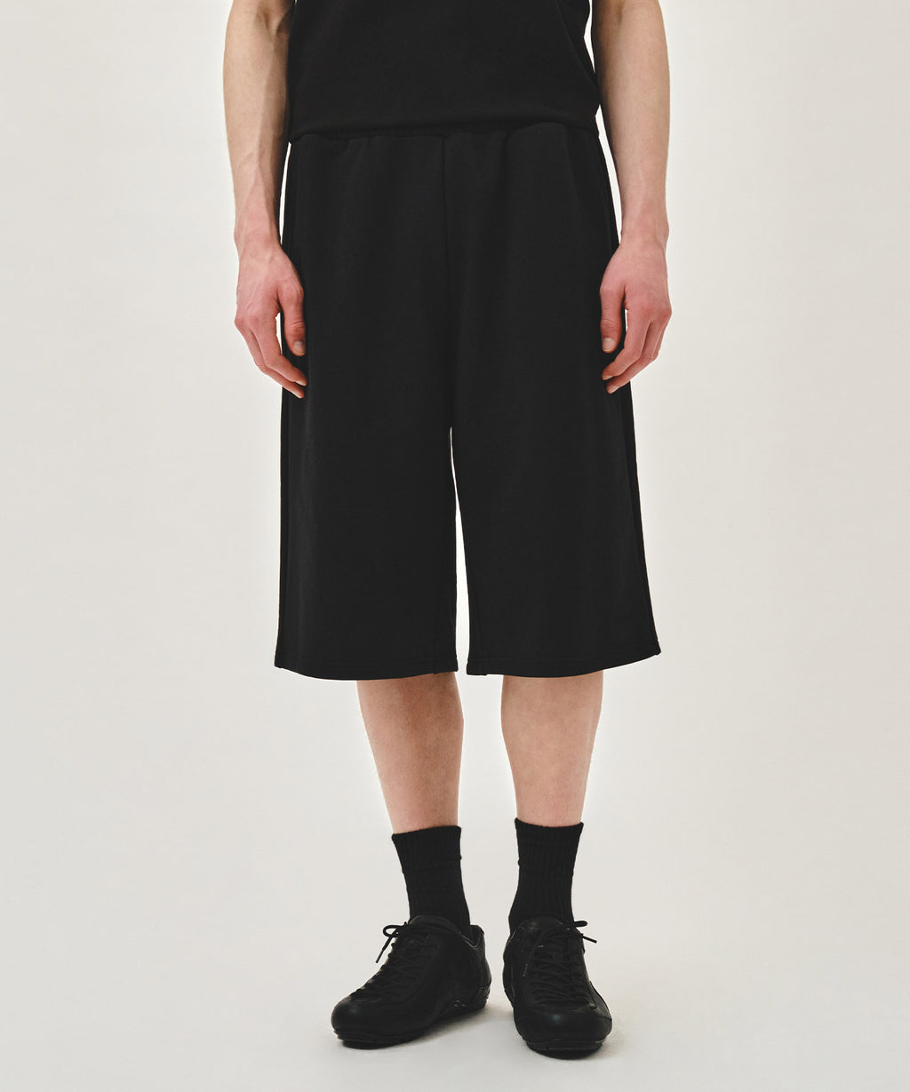 Marithe & Francois Girbaud - Embo Logo Bermuda Sweat Shorts (Black) product image 1 | TRAB K-Fashion Australia