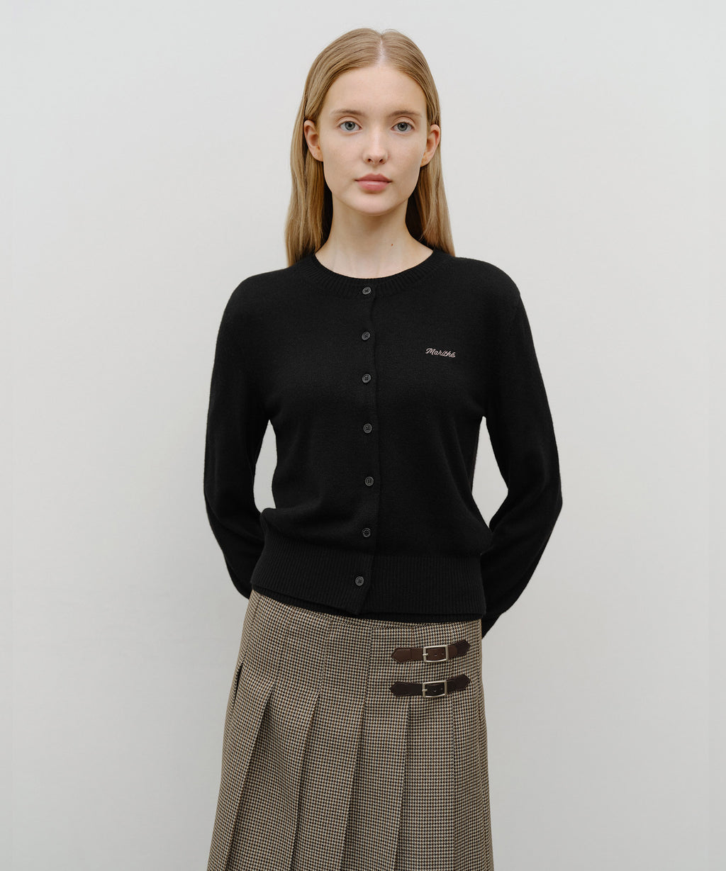 Marithe & Francois Girbaud - Half Knit Round Neck Cardigan Set Up (Black) product image 1 | TRAB K-Fashion Australia