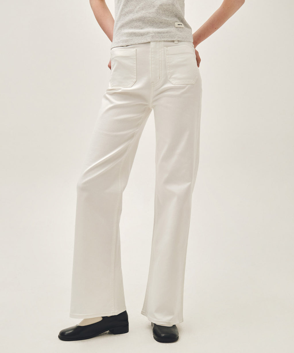 Marithe & Francois Girbaud - Boot-cut Denim Pants (White) product image 4 | TRAB K-Fashion Australia