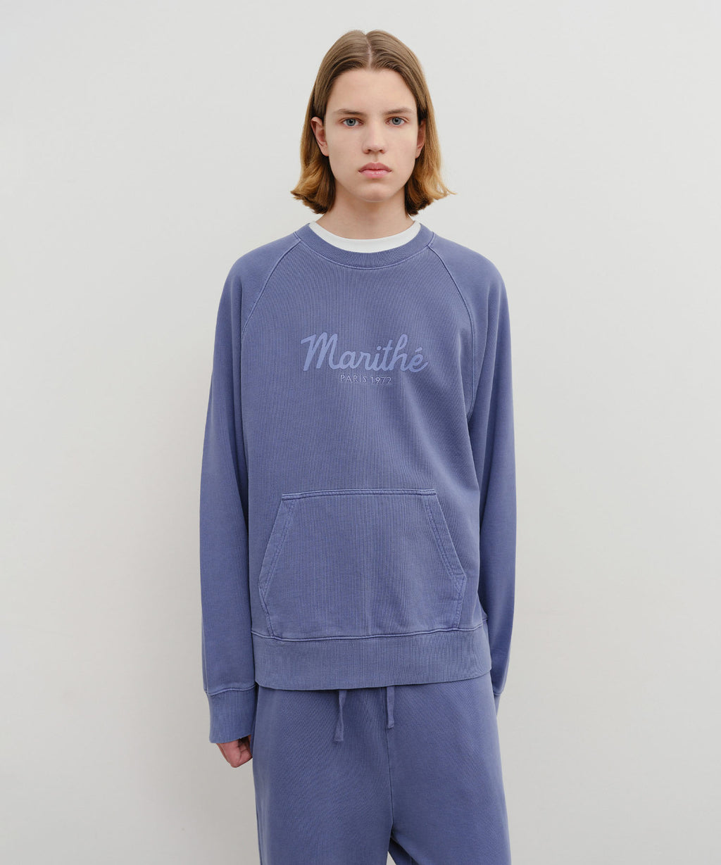 Marithe & Francois Girbaud - Garment Dyed Oversized Sweatshirt (Navy) product image 4 | TRAB K-Fashion Australia