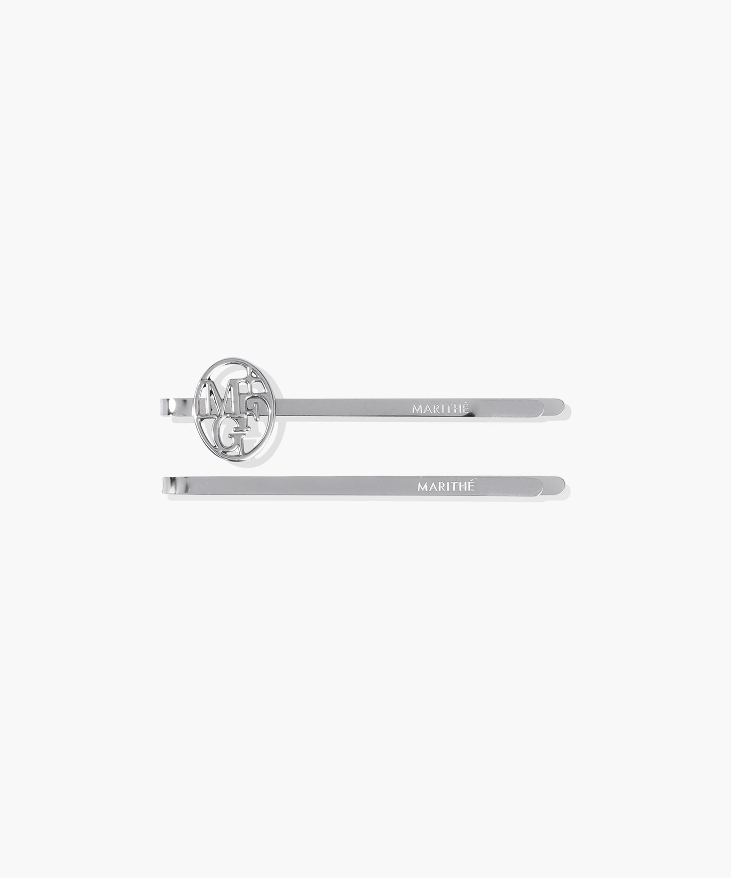 Marithe & Francois Girbaud - Circle Logo Slim Metal Hair Pin 2pack (Silver) product image 1 | TRAB K-Fashion Australia