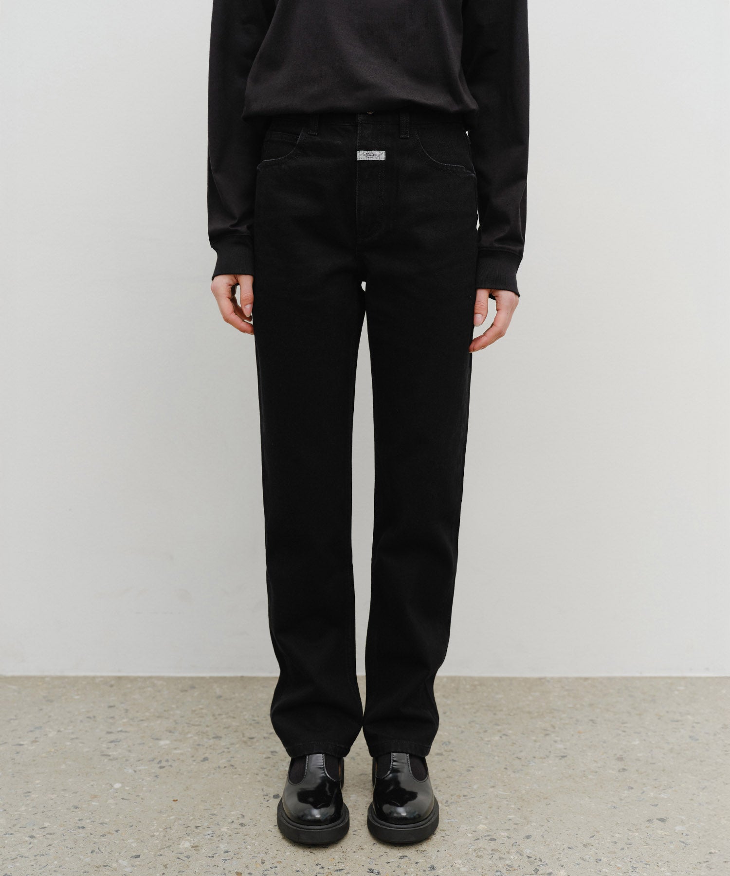 Marithe & Francois Girbaud - Slim Straight Denim Pants (Matt Black) product image 1 | TRAB K-Fashion Australia