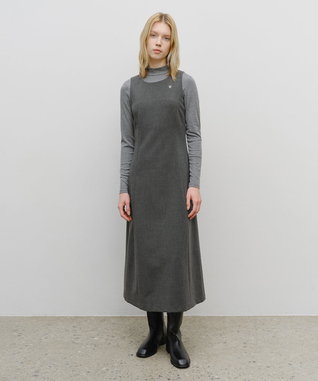 Marithe & Francois Girbaud - Sleeveless Long Dress (Charcoal) product image 1 | TRAB K-Fashion Australia