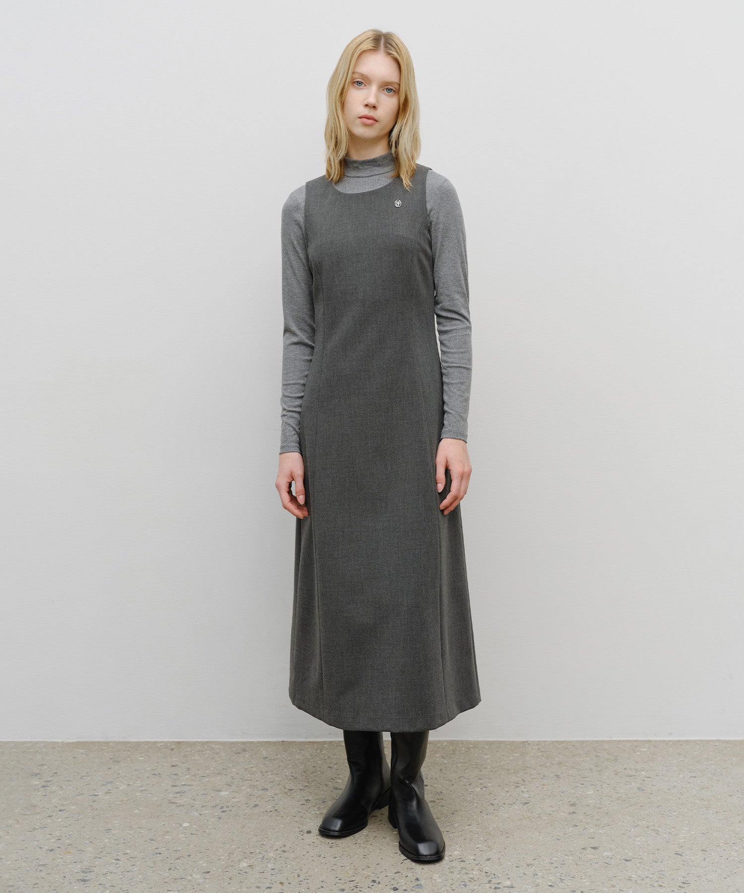 Marithe & Francois Girbaud - Sleeveless Long Dress (Charcoal) product image 1 | TRAB K-Fashion Australia