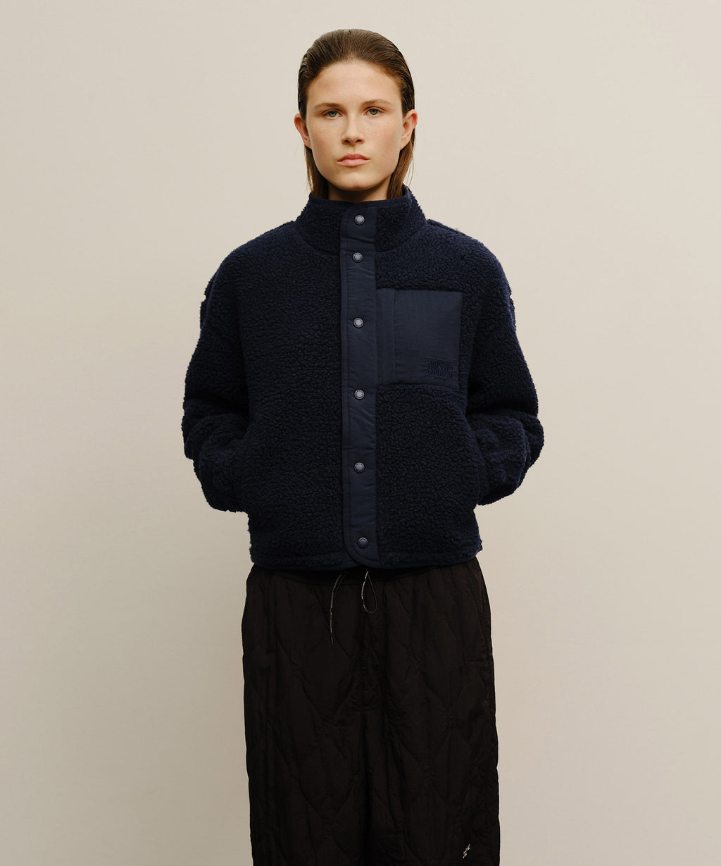 Marithe & Francois Girbaud - Marithe Sport W Fleece Crop Jacket (Navy) product image 1 | TRAB K-Fashion Australia