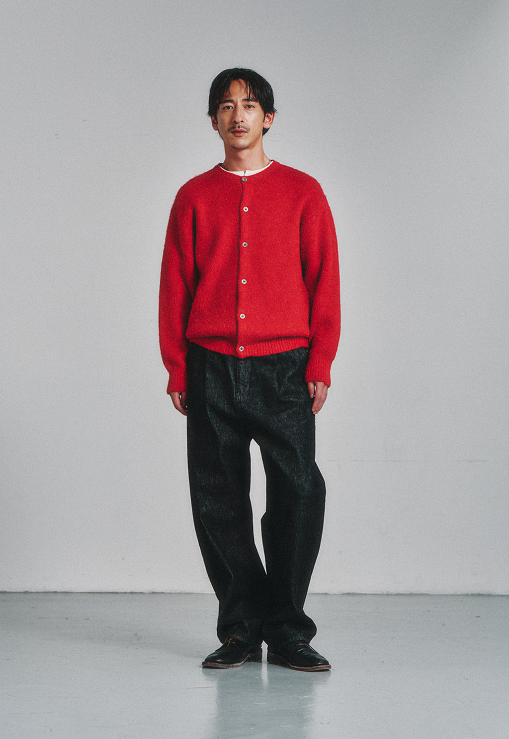 Art if acts - Alpaca Round Neck Cardigan (Red) product image 2 | TRAB K-Fashion Australia