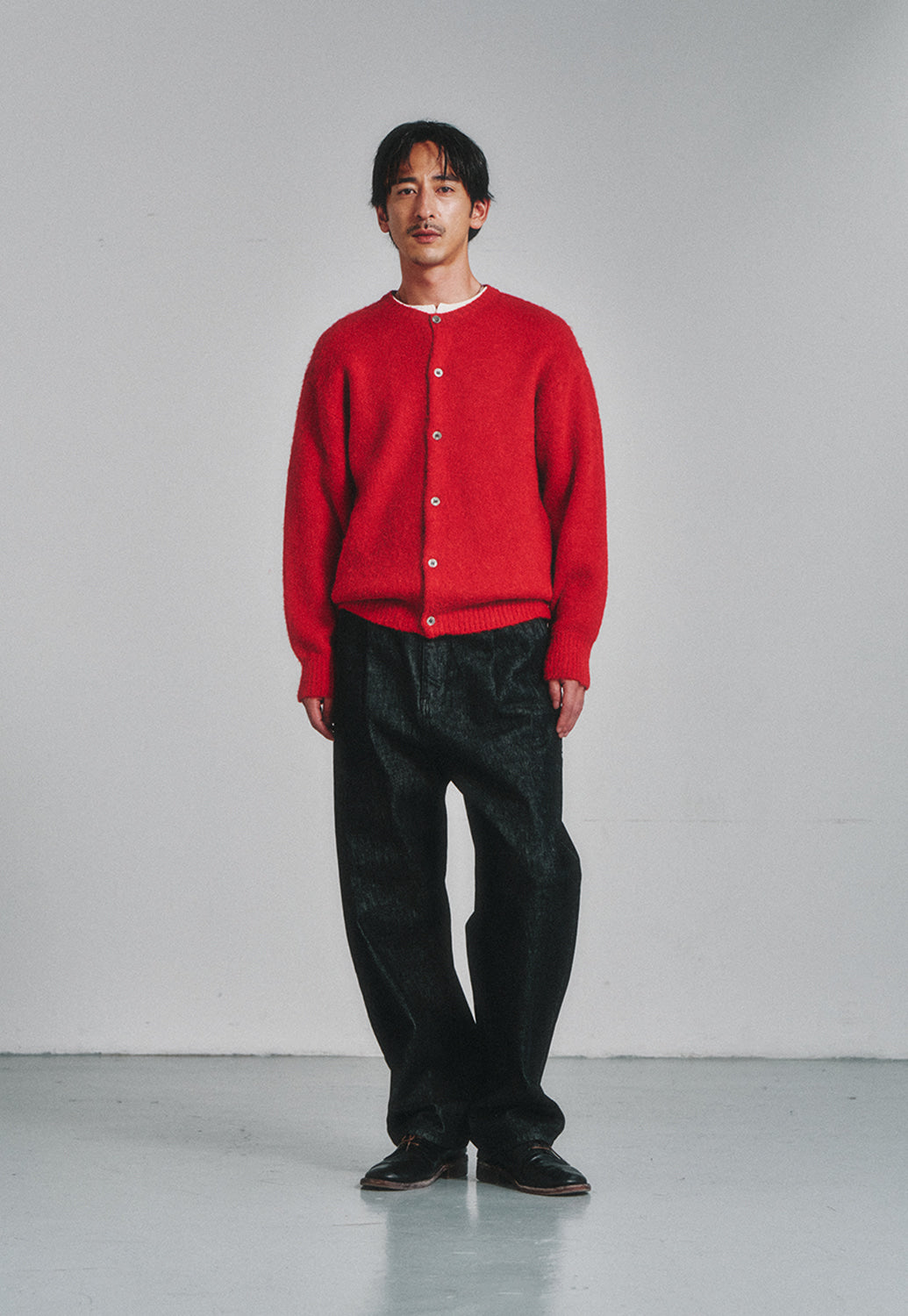Art if acts - Alpaca Round Neck Cardigan (Red) product image 2 | TRAB K-Fashion Australia