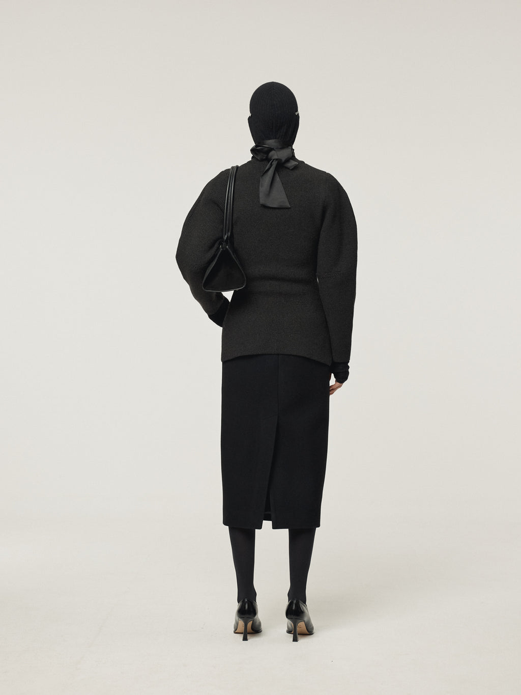 Recto - Volume Sleeve Structured Knit Top (Charcoal Grey) product image 4 | TRAB K-Fashion Australia