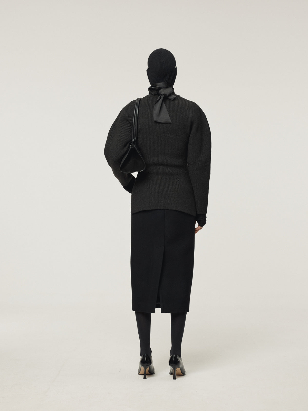 Recto - Volume Sleeve Structured Knit Top (Charcoal Grey) product image 4 | TRAB K-Fashion Australia