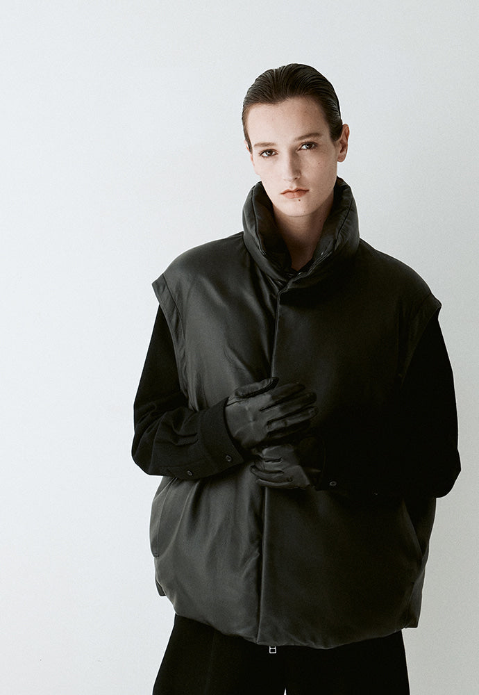 Tonywack - Leather Down Puffer Jacket (Black) product image 6 | TRAB K-Fashion Australia