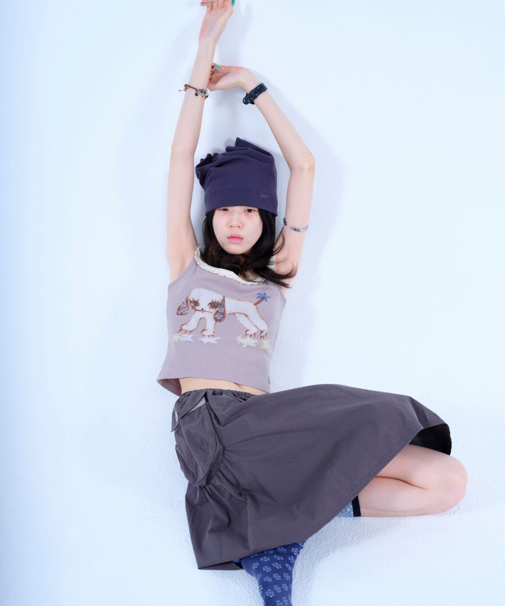 Coyseio - Big Pocket Shirring Skirt (Charcoal) product image 5 | TRAB K-Fashion Australia