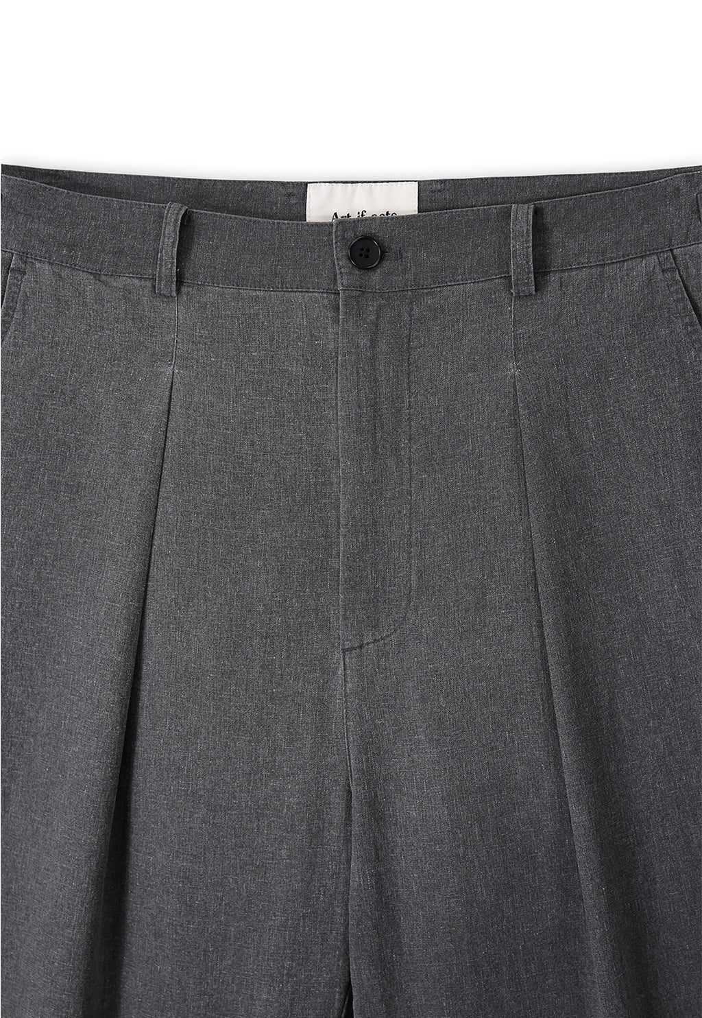 Art if acts - Linen Reverse One Tuck Pants (Charcoal) product image 8 | TRAB K-Fashion Australia