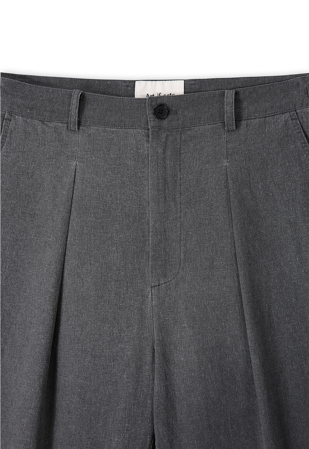 Art if acts - Linen Reverse One Tuck Pants (Charcoal) product image 8 | TRAB K-Fashion Australia
