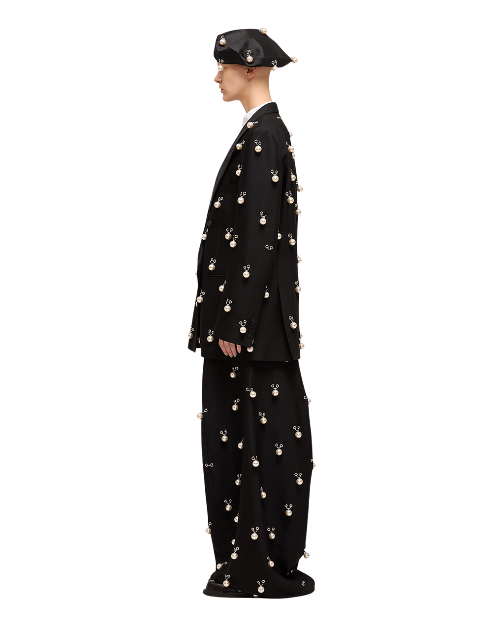 Kimhe Kim - Pearl Embellished Wool Silk Tuxedo Jacket (Black) product image 6 | TRAB K-Fashion Australia