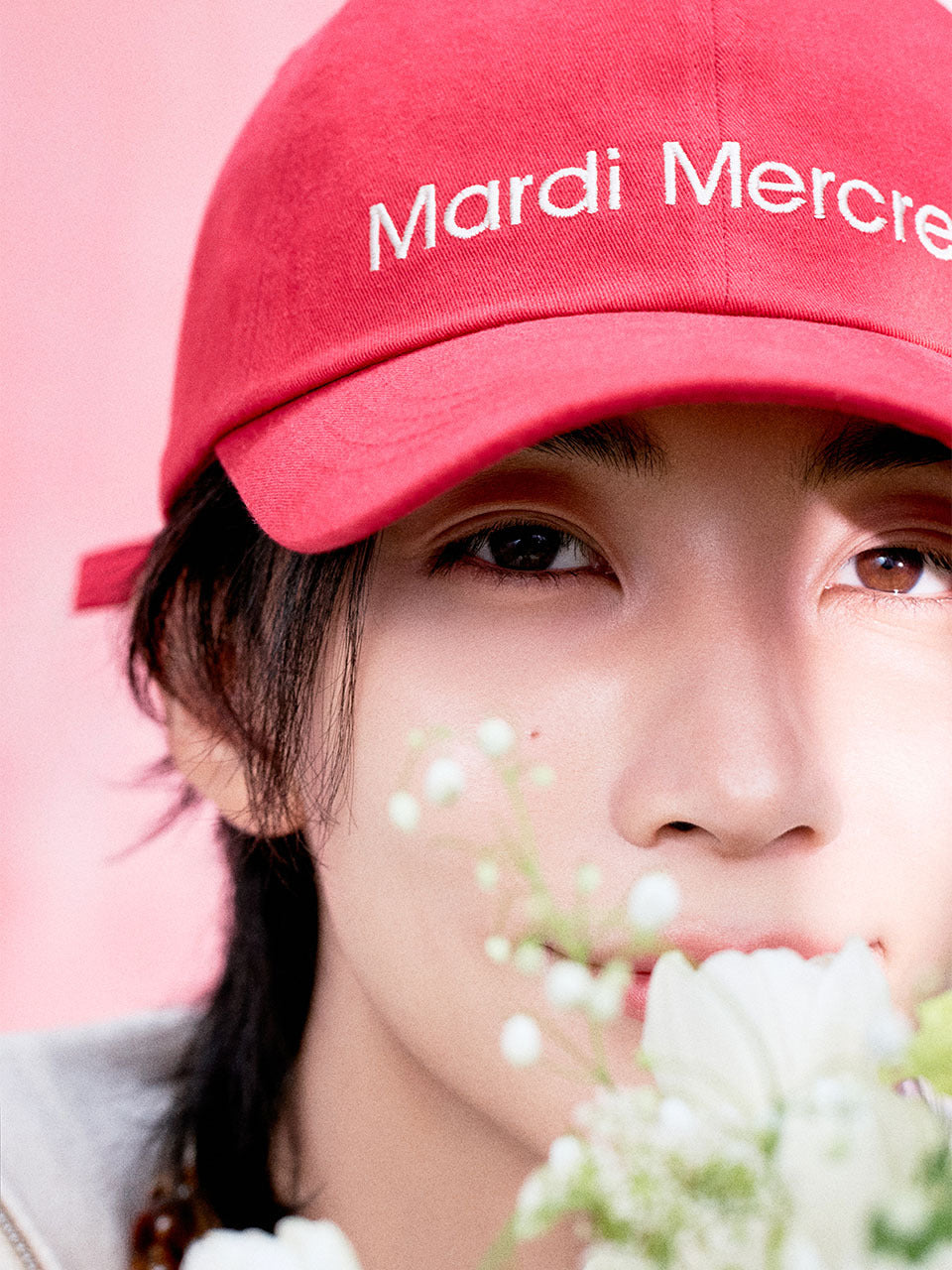 Mardi Mercredi - Cap Mardi Mercredi Logo (Red Cream) product image 1 | TRAB K-Fashion Australia