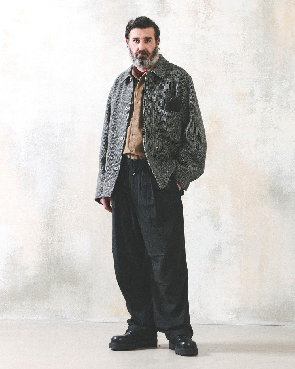 Eastlogue - Railman Work Jacket (Black Wool Herringbone) product image 4 | TRAB K-Fashion Australia