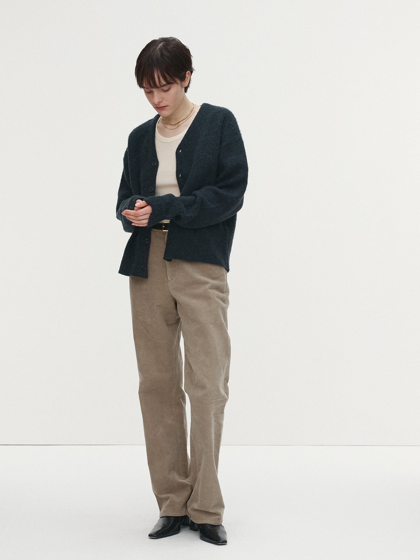 Tonywack - Brushed Mohair V-Neck Cardigan (Dark Turquoise) product image 1 | TRAB K-Fashion Australia