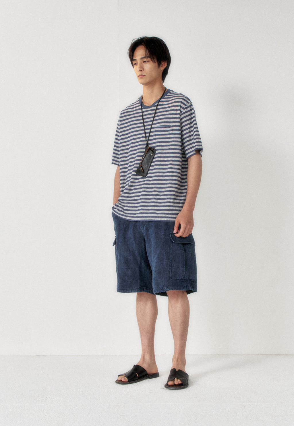 Art if acts - Linen Stripe Pocket Tee (Navy) product image 2 | TRAB K-Fashion Australia