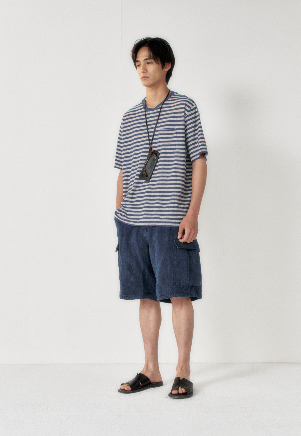 Art if acts - Linen Stripe Pocket Tee (Navy) product image 2 | TRAB K-Fashion Australia