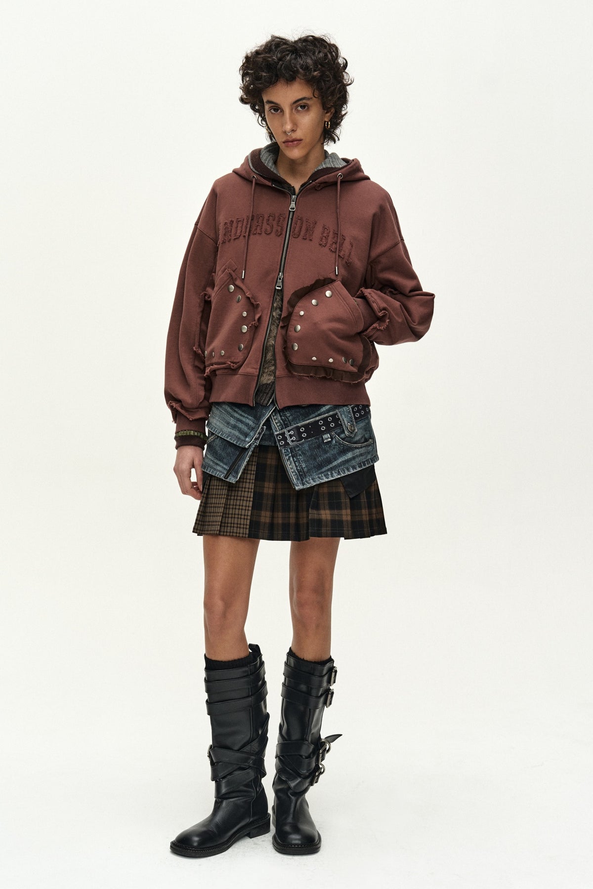 Andersson Bell - Asymmetric Layered Wrap Skirt (Blue) product image 3 | TRAB K-Fashion Australia