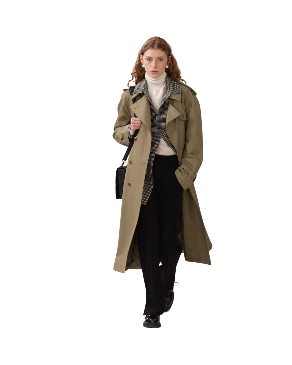Kimhe Kim - Cotton-Rayon Belted Trench Coat (Olive Green) product image 1 | TRAB K-Fashion Australia