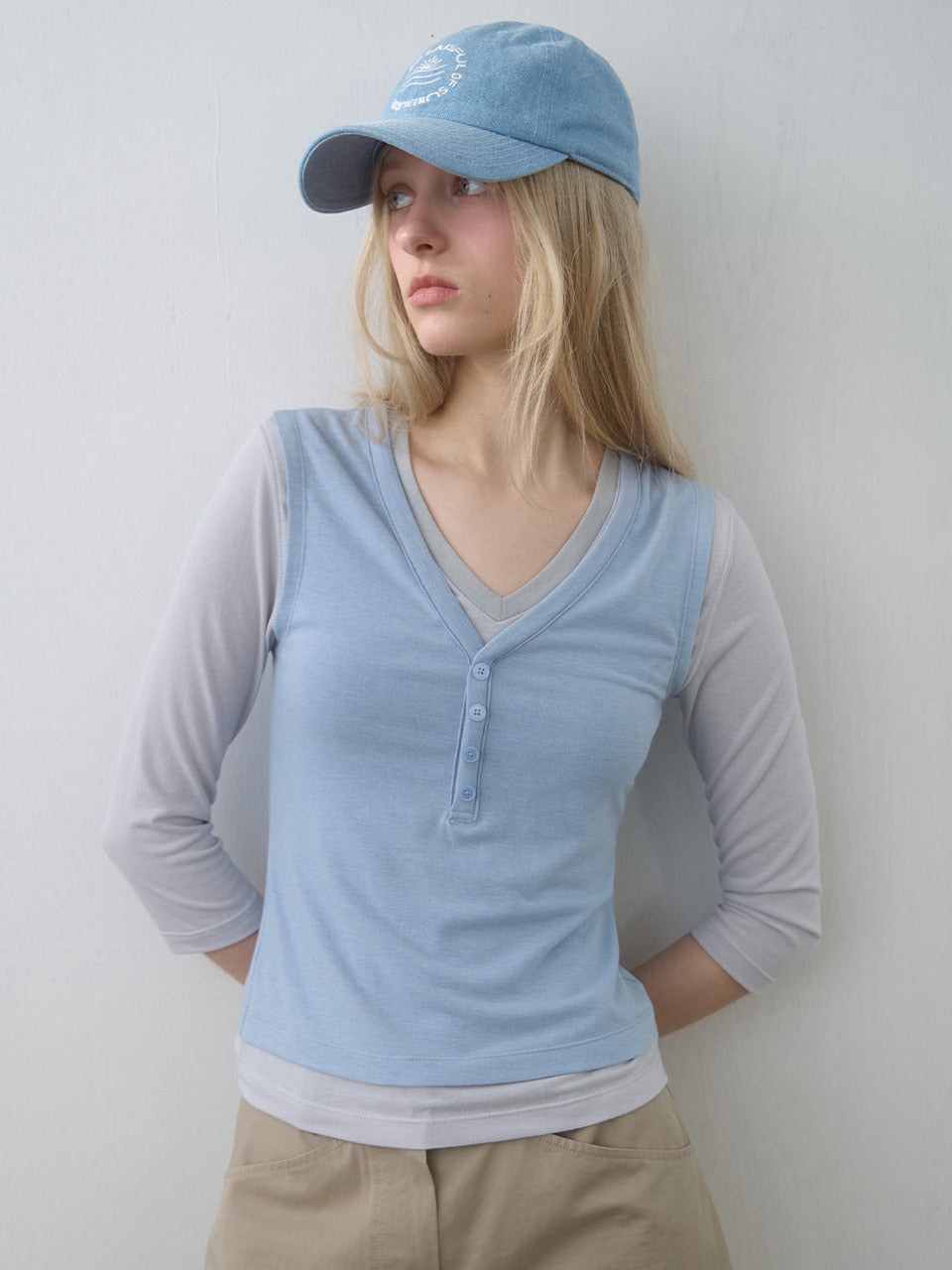 Kijun - Sunburn Cap (Sky Blue) product image 6 | TRAB K-Fashion Australia