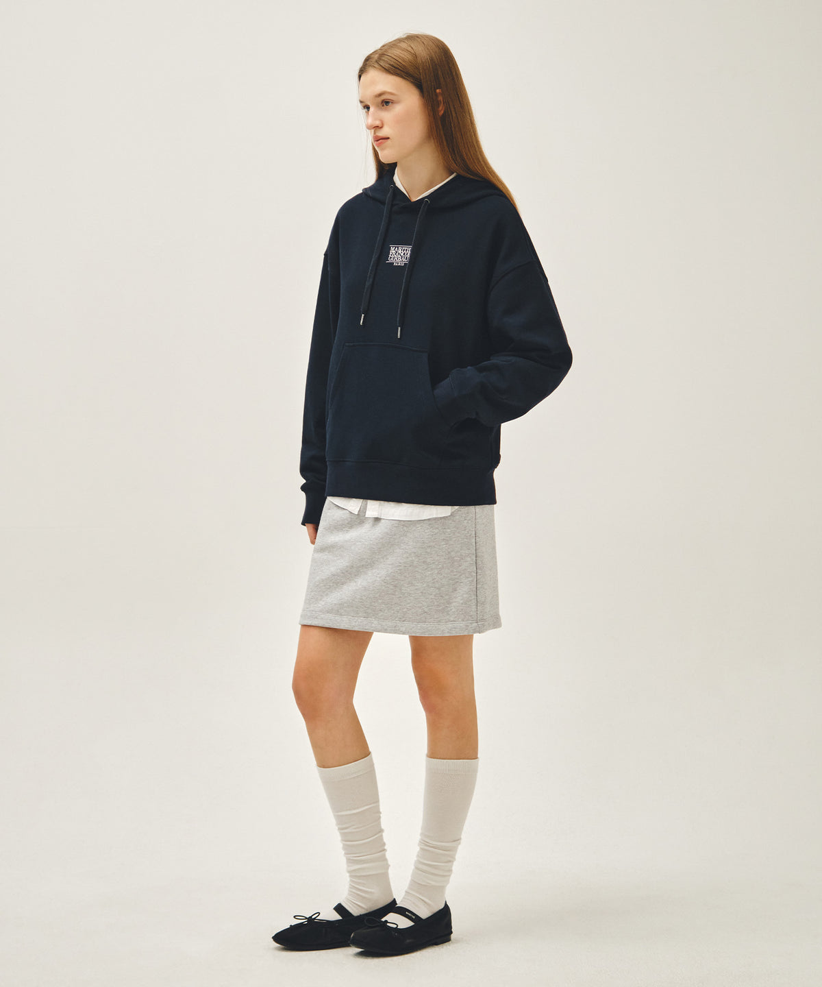 Marithe & Francois Girbaud - Vintage Classic Logo Sweat Mini Skirt (Heather Gray) product image 2 | TRAB K-Fashion Australia