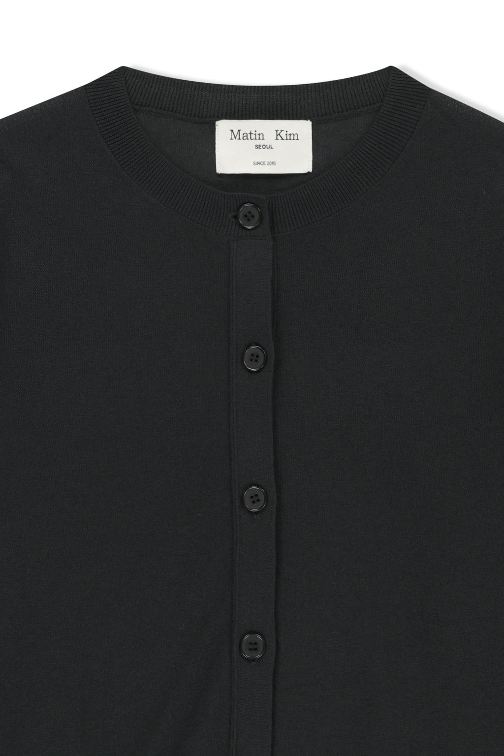 Matin Kim - Back Logo Sheer Cardigan (Black) product image 3 | TRAB K-Fashion Australia