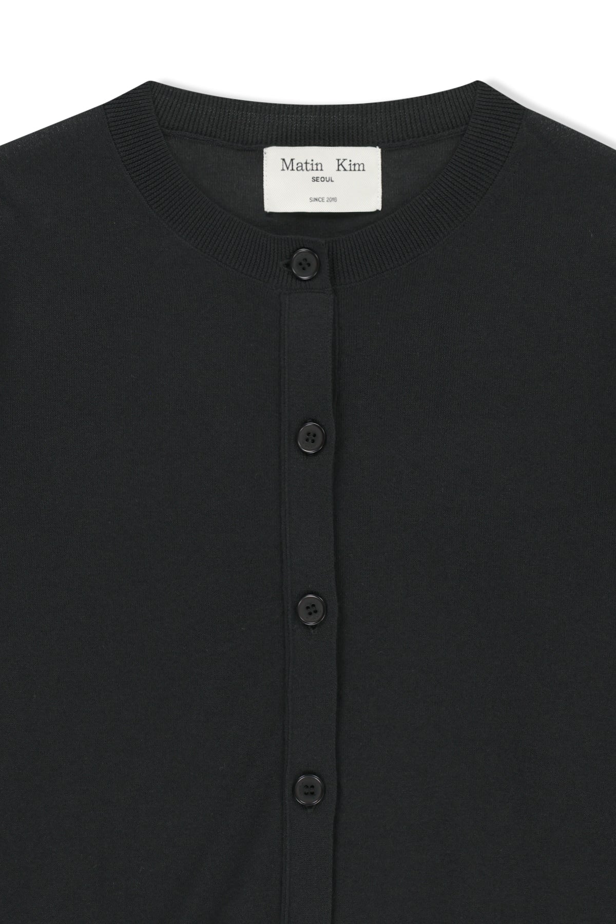Matin Kim - Back Logo Sheer Cardigan (Black) product image 3 | TRAB K-Fashion Australia