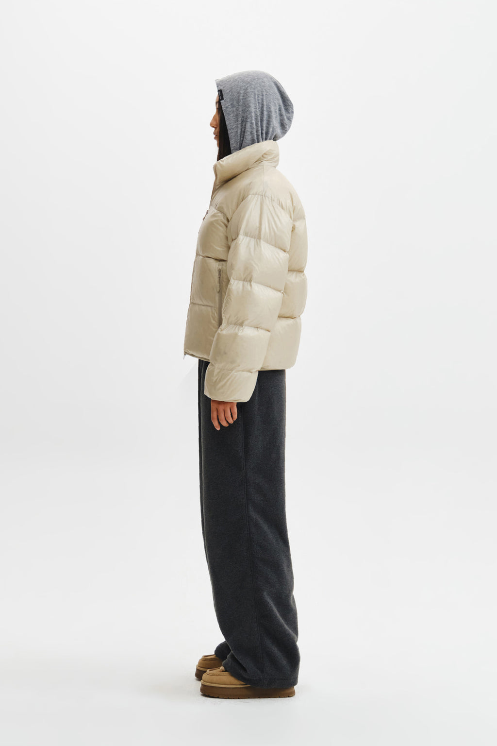 Matin Kim - Icon Logo Down Jumper (Light Beige) product image 9 | TRAB K-Fashion Australia