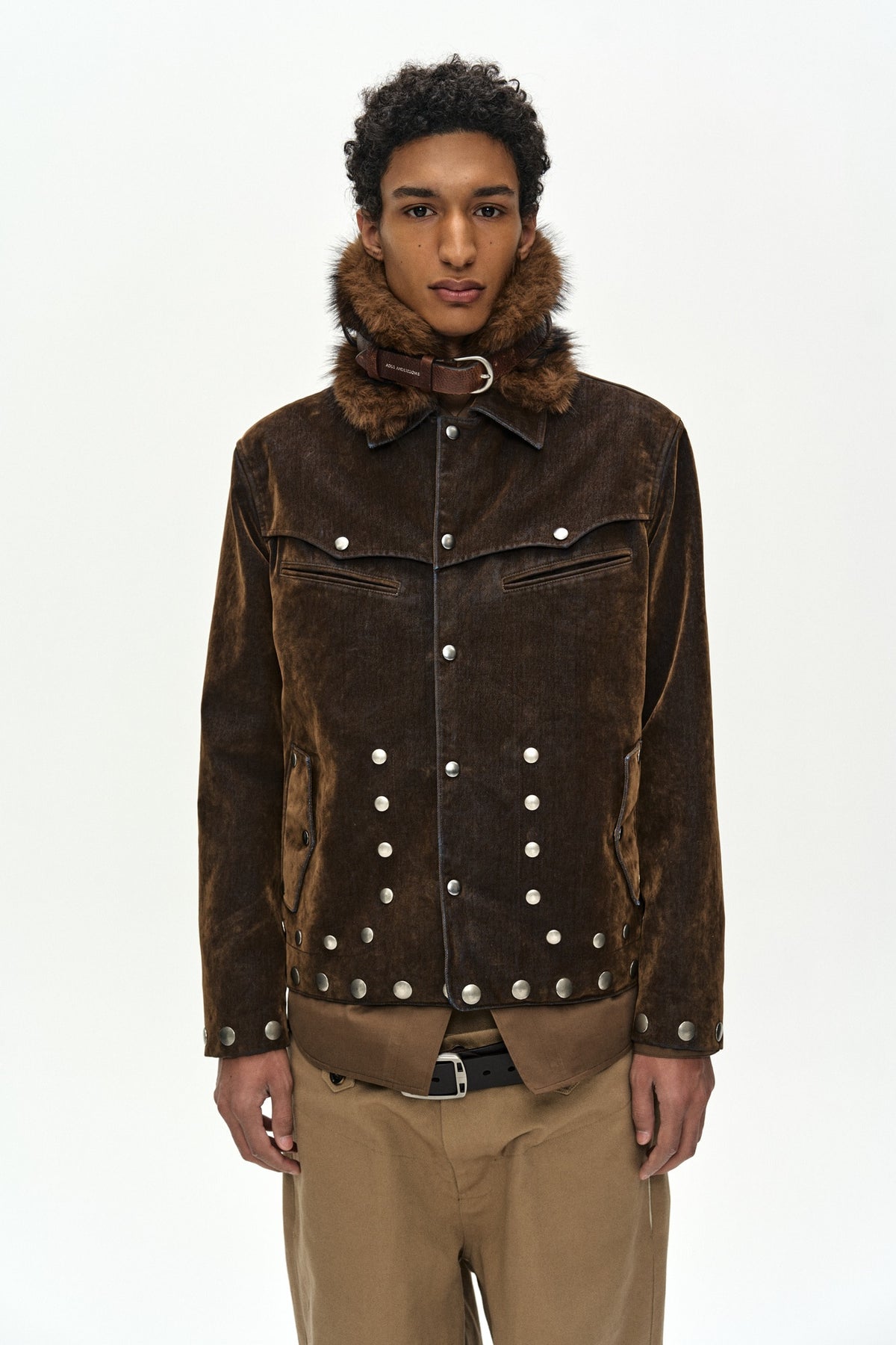 Andersson Bell - Georgia Flock Velvet Jacket (Brown) product image 6 | TRAB K-Fashion Australia