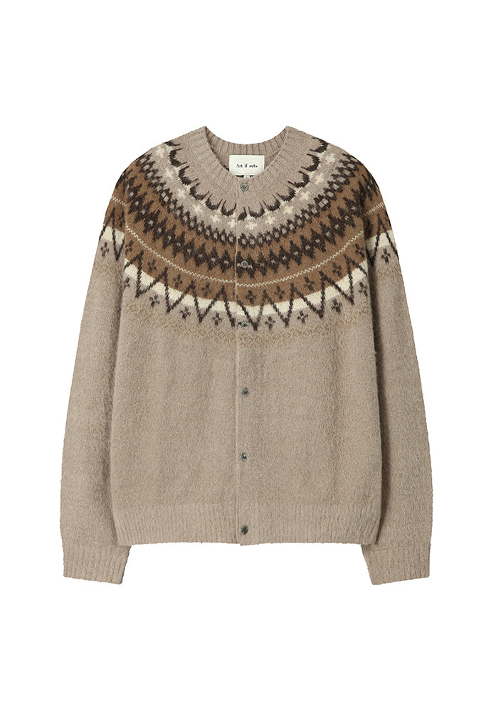 Art if acts - Fair Isle Mohair Cardigan (Wood) product image 6 | TRAB K-Fashion Australia