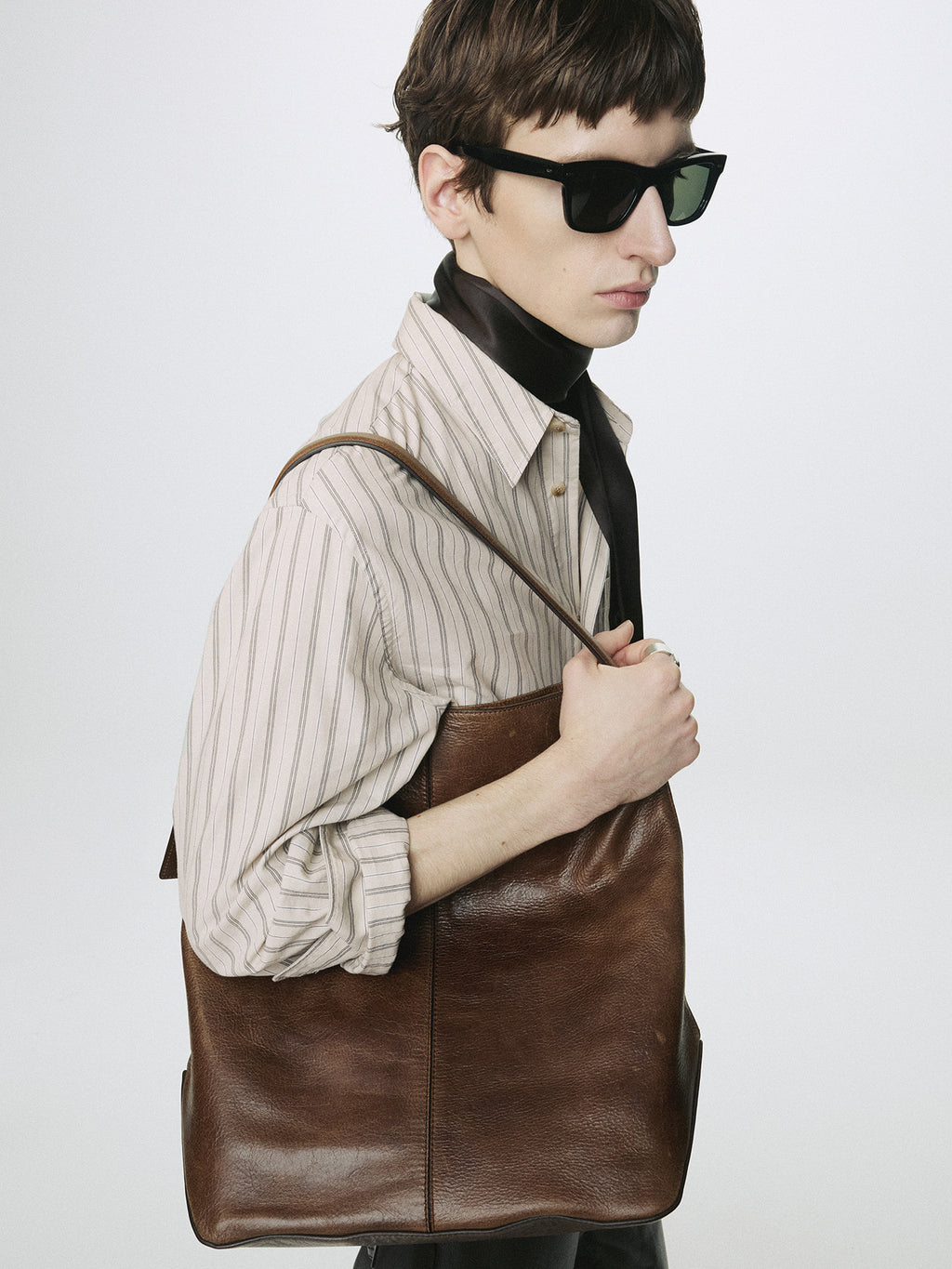 Tonywack - Striped Cotton Shirt (Warm Grey) product image 6 | TRAB K-Fashion Australia