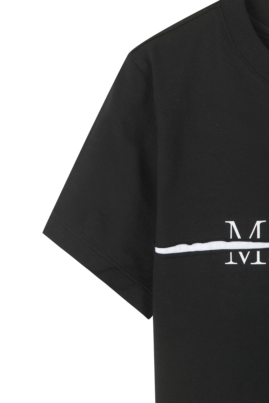 Matin Kim - [Pre-Order – Ships June 24] Matin Kim Logo Cutted Crop Top (Black) product image 4 | TRAB K-Fashion Australia