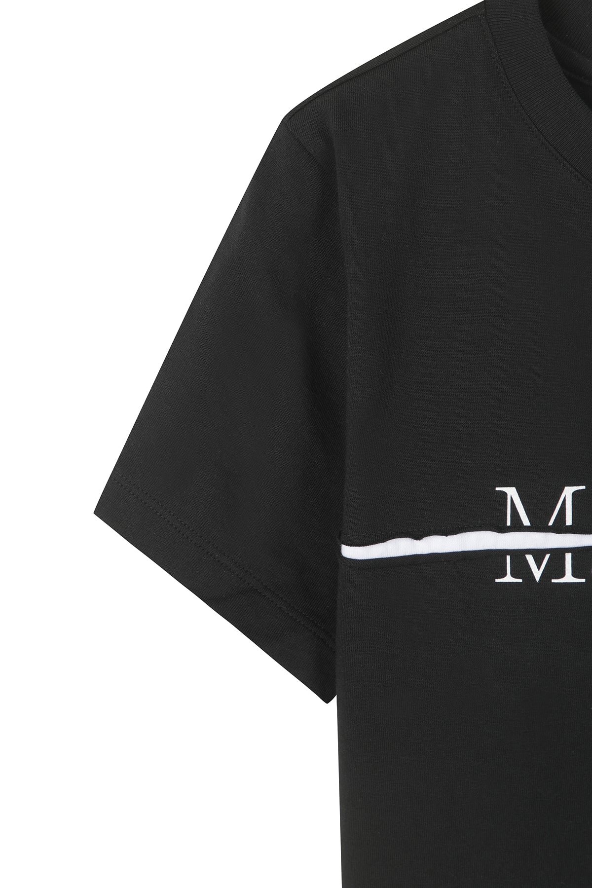 Matin Kim - [Pre-Order – Ships June 24] Matin Kim Logo Cutted Crop Top (Black) product image 4 | TRAB K-Fashion Australia