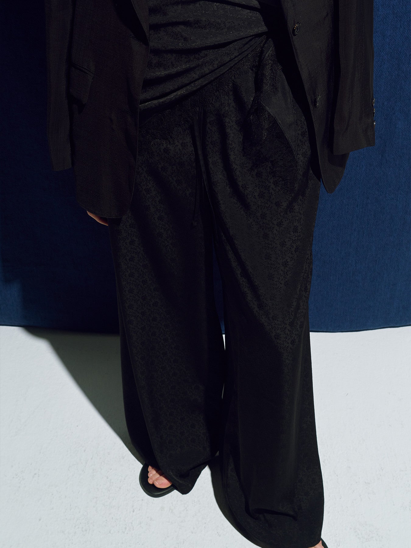 Tonywack - Jacquard Wrap Loose Fit Pants (Black) product image 5 | TRAB K-Fashion Australia