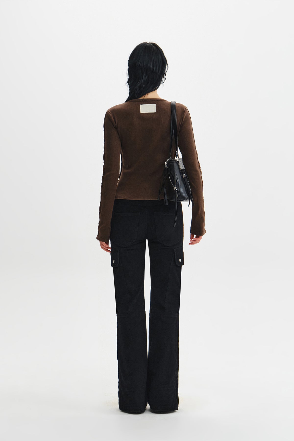 Matin Kim - Washed Rib Button Detail Top (Brown) product image 10 | TRAB K-Fashion Australia