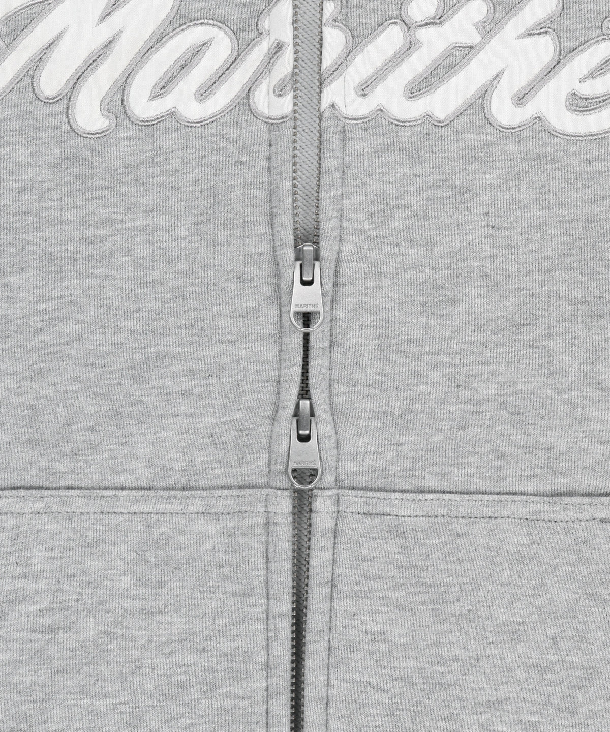 Marithe & Francois Girbaud - Regular Logo Applique Oversized Hoodie Zipup (Heather Gray) product image 4 | TRAB K-Fashion Australia