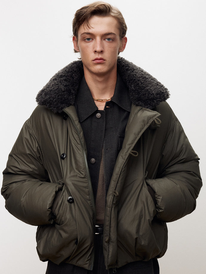 Tonywack - Shearling Collar Puffer Blouson (Olive) product image 8 | TRAB K-Fashion Australia