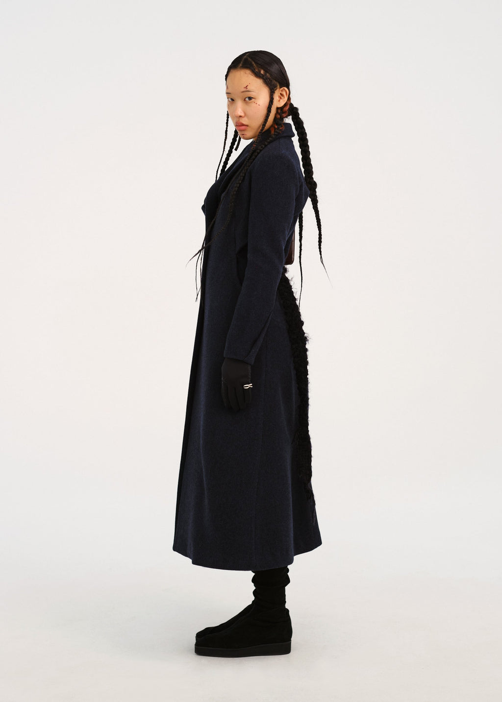 Hyein Seo - Ceramic Button Long Coat (Navy) product image 3 | TRAB K-Fashion Australia