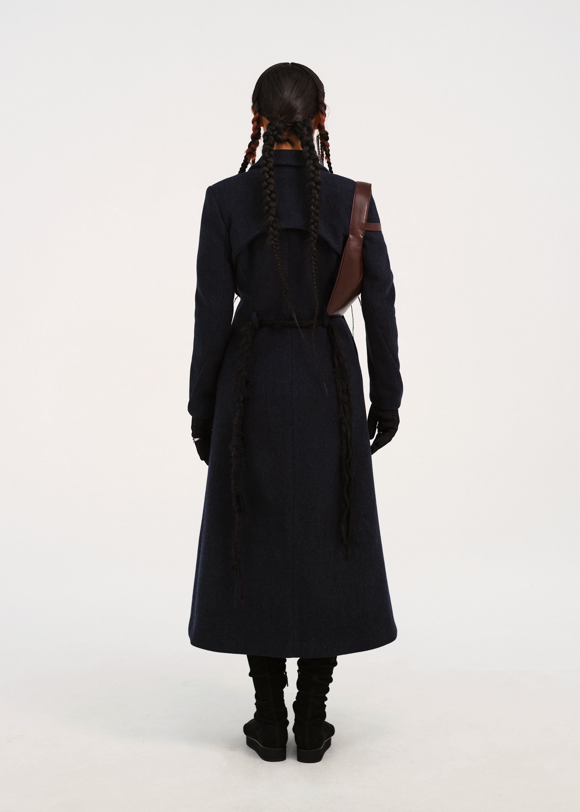 Hyein Seo - Ceramic Button Long Coat (Navy) product image 4 | TRAB K-Fashion Australia