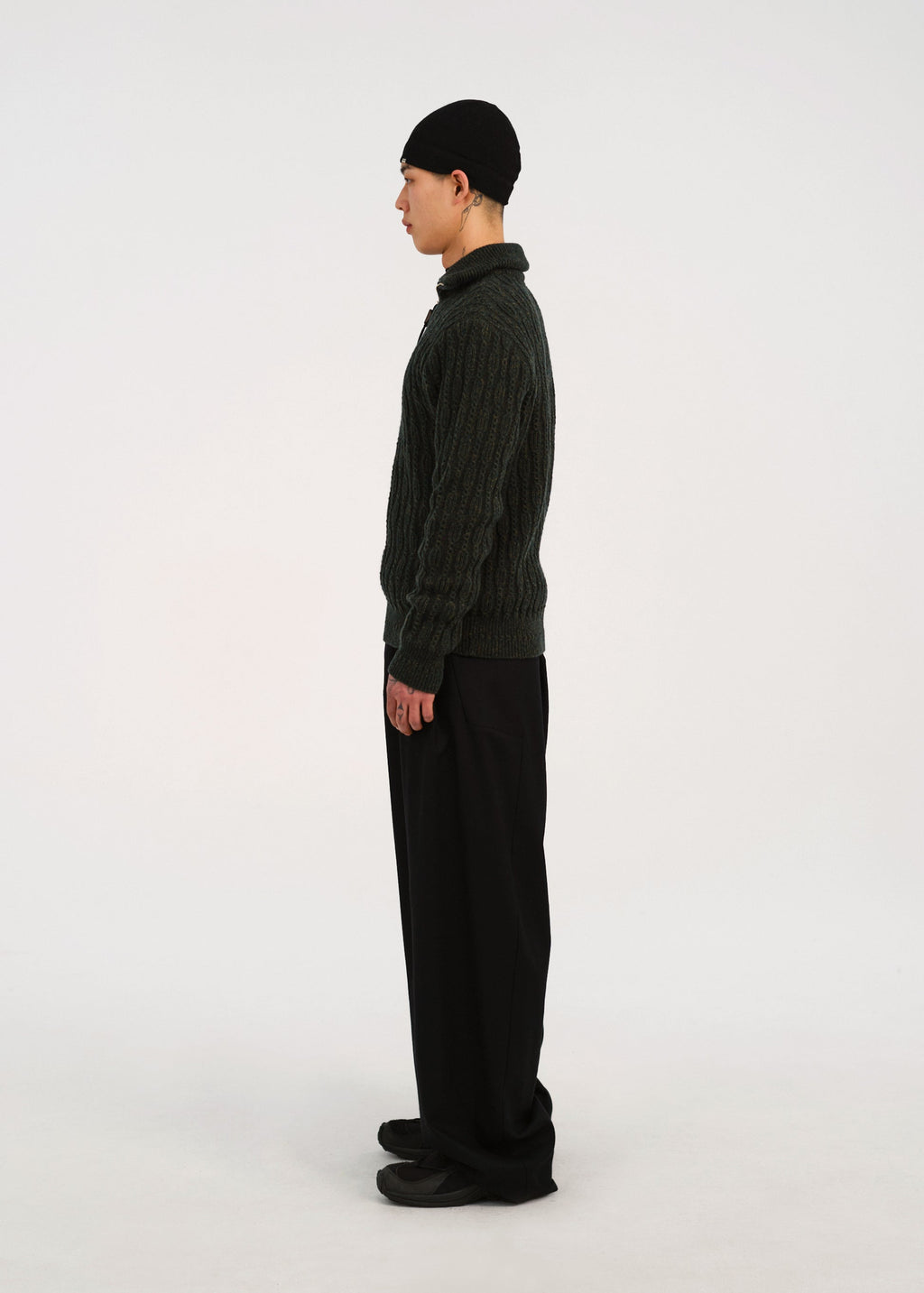 Hyein Seo - Troyer Knit Sweater w/ Gloves (Khaki) product image 2 | TRAB K-Fashion Australia