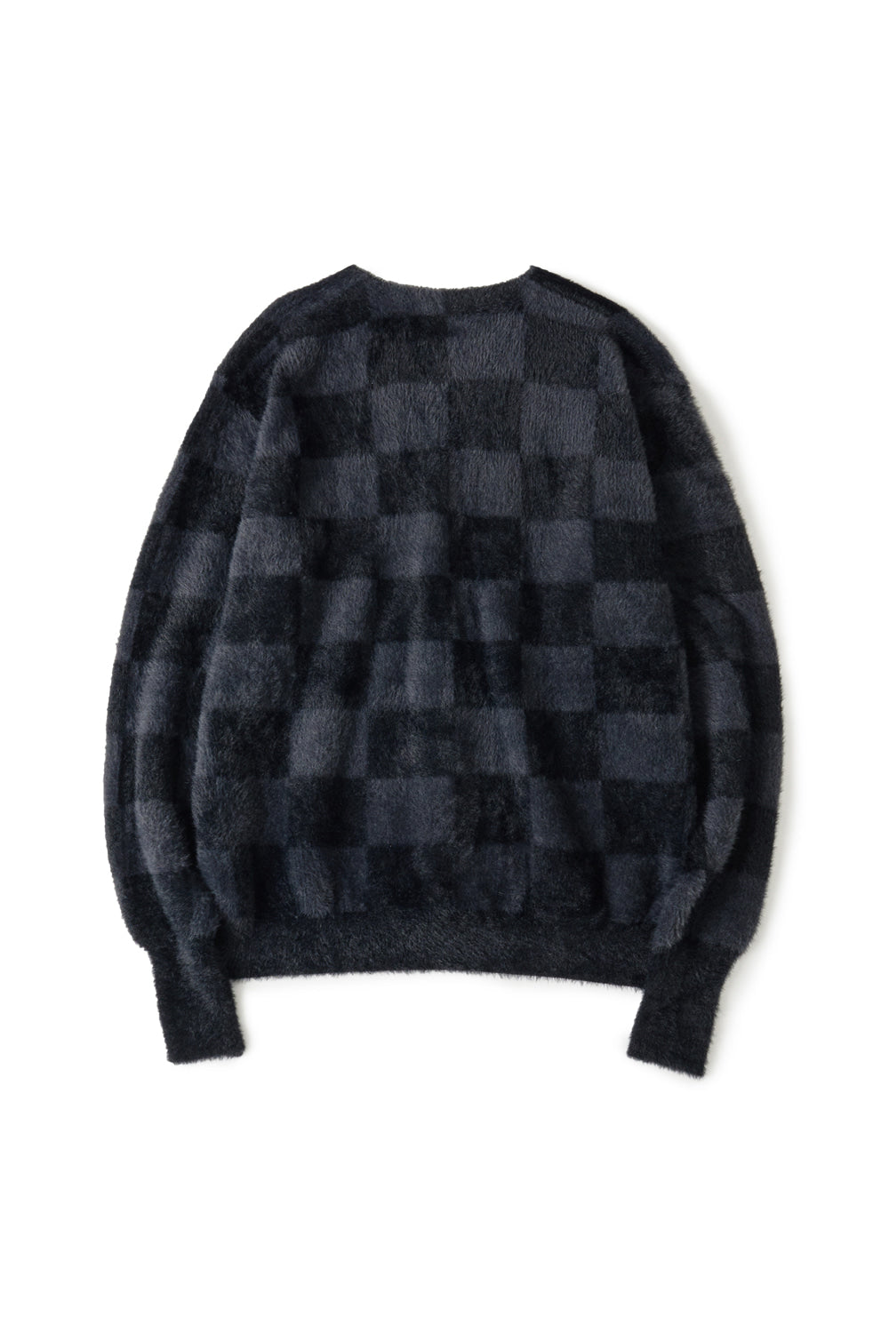Hatchingroom - Hairy Cardigan Checkerboard (Black/Charcoal) product image 2 | TRAB K-Fashion Australia
