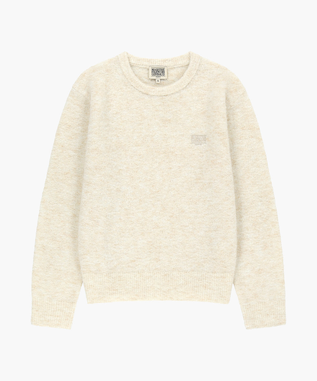 Marithe & Francois Girbaud - Small Classic Logo Boucle Knit Pullover (Ivory) product image 5 | TRAB K-Fashion Australia