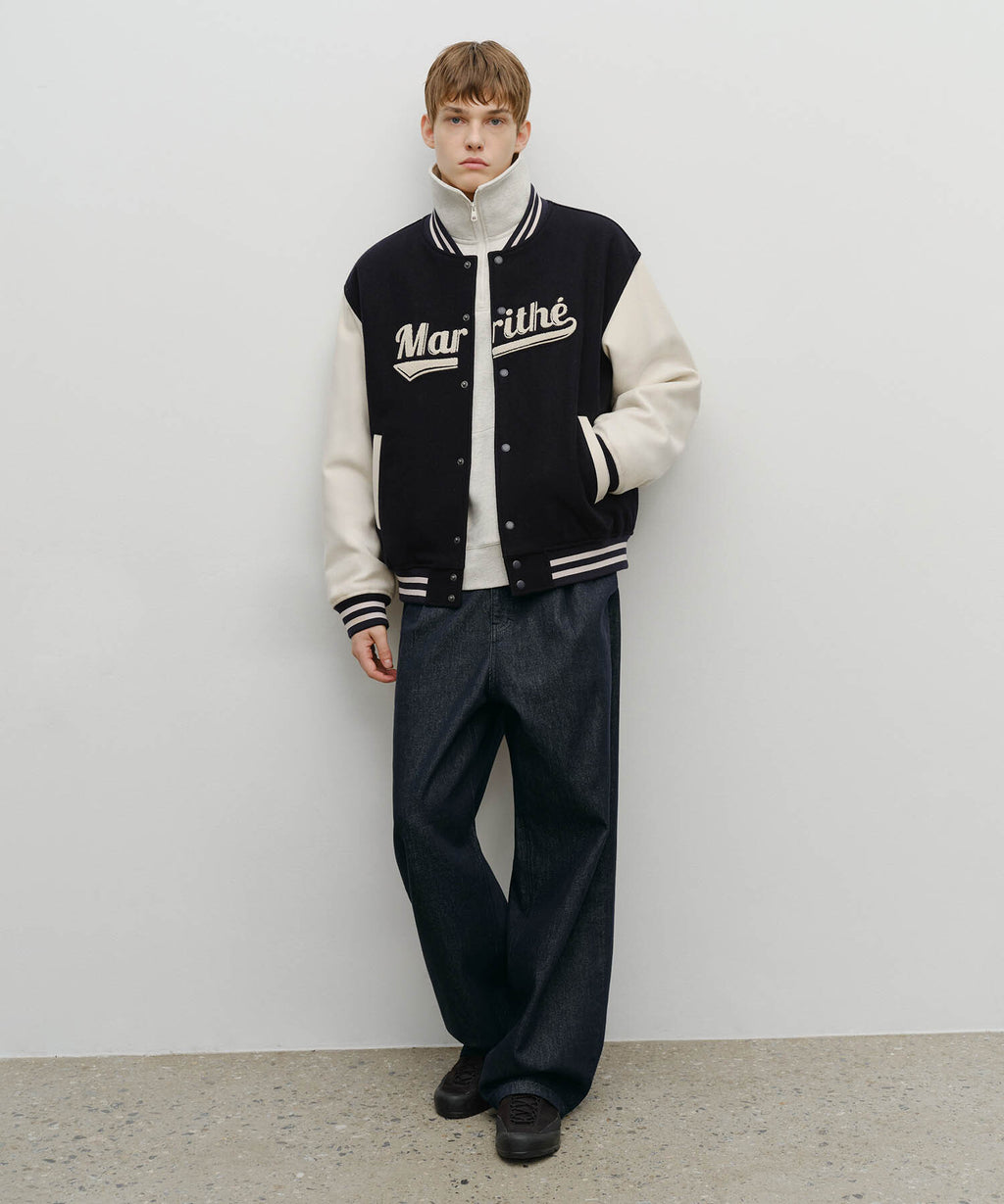 Marithe & Francois Girbaud - Wool Varsity Jacket (Dark Navy) product image 5 | TRAB K-Fashion Australia