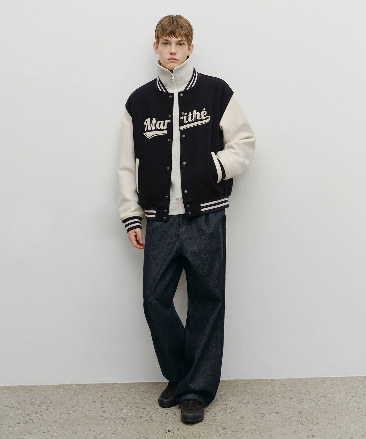 Marithe & Francois Girbaud - Wool Varsity Jacket (Dark Navy) product image 5 | TRAB K-Fashion Australia