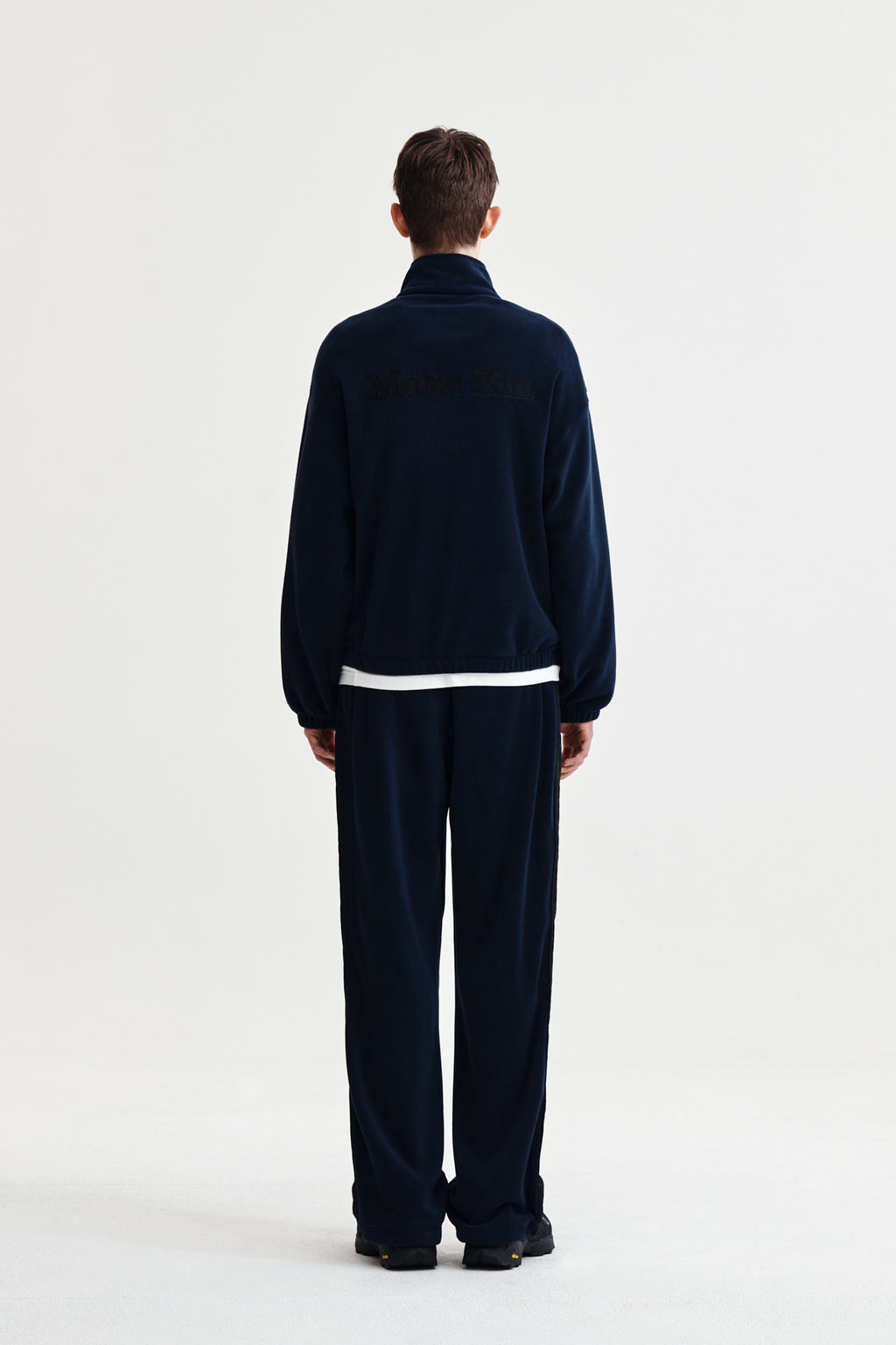 Matin Kim - Sherpa Fleece Half Zip Up Top (Navy) product image 12 | TRAB K-Fashion Australia