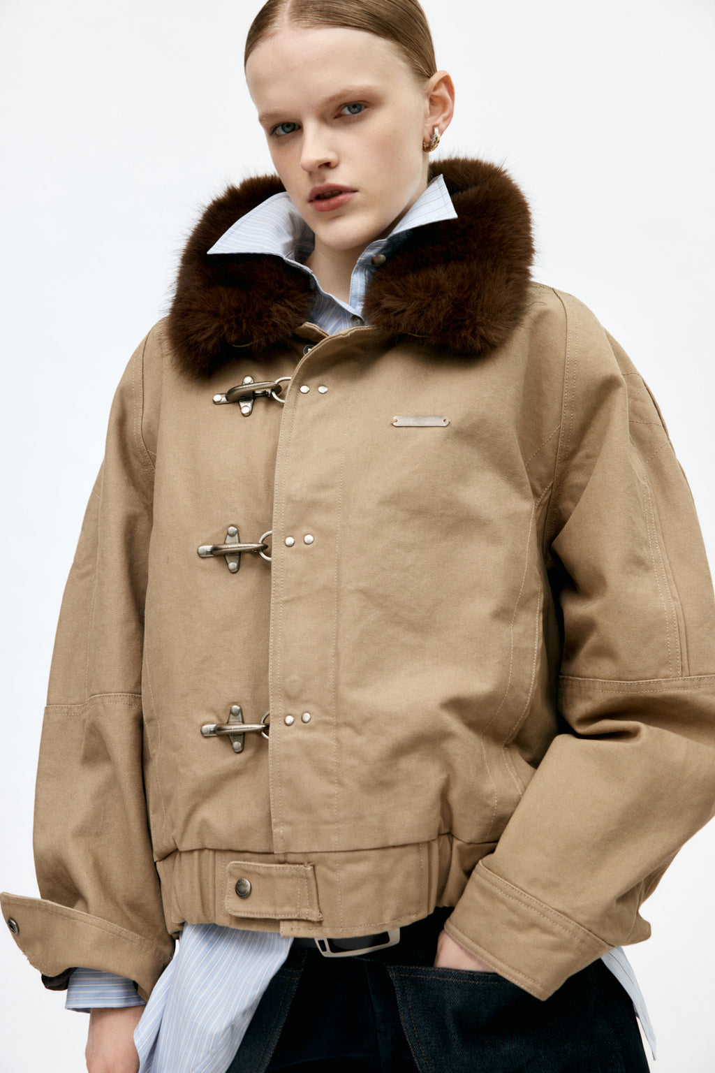 Andersson Bell - Unisex Ortega Washed Cotton Jacket (Beige) product image 9 | TRAB K-Fashion Australia