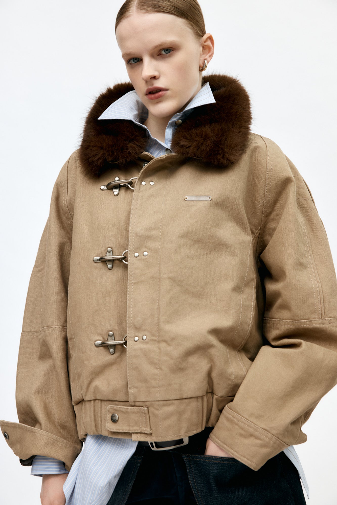 Andersson Bell - Unisex Ortega Washed Cotton Jacket (Beige) product image 9 | TRAB K-Fashion Australia