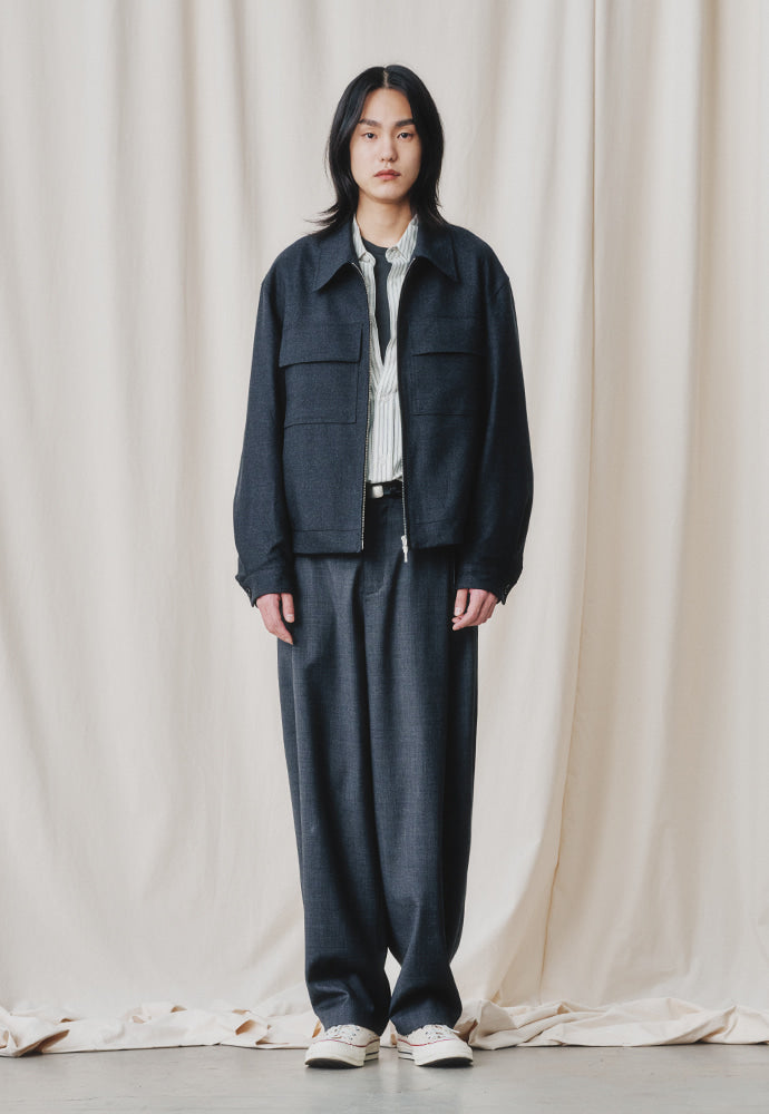 Art if acts - Contrast Wool Blouson (Charcoal) product image 4 | TRAB K-Fashion Australia